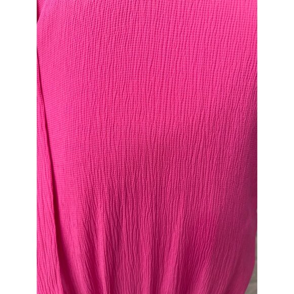 Scoop Women Magenta Twist Neck Textured Cut-Out Fit & Flare Dress Size XS - Picture 10 of 13